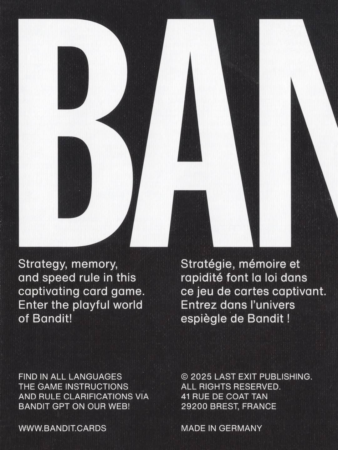 BANDIT game night with friends